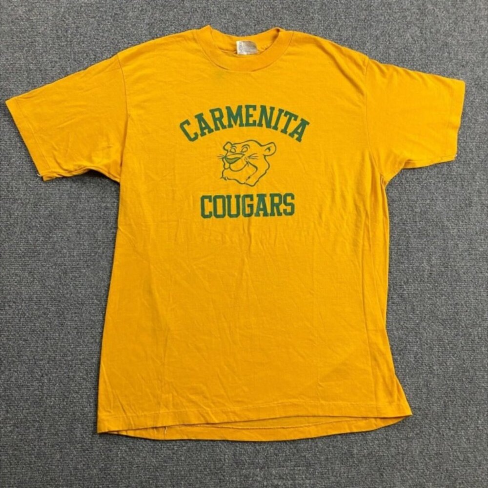 Vintageâ T-Shirt Men's Extra Large Carmenita Cougar Hanes Single Stitch USA